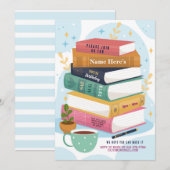 Livre Anniversaire Bibliothèque Invitation Lecture (Devant / Derrière)