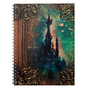 Livre antique de magie de tome de joli château