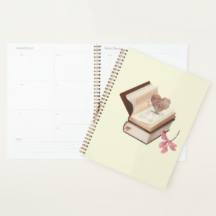 Livre avec carte amant & fleur