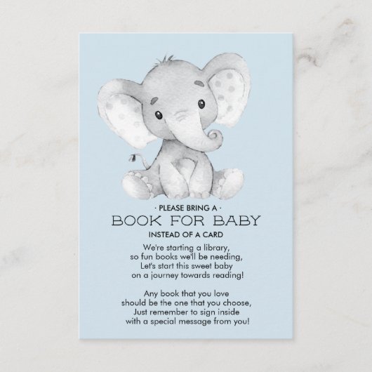 Livre Baby shower éléphant pour la carte bébé (Devant)