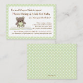 Livre Baby shower vert Teddy Insérer une carte de  (Devant / Derrière)