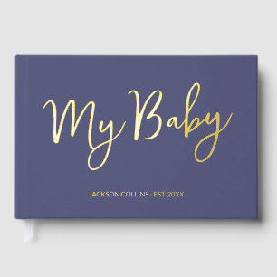 Livre Bleu Bébé Script Faux Garde pour Maman