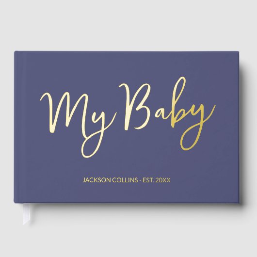 Livre Bleu Bébé Script Faux Garde pour Maman (Recto)