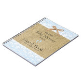 Livre bleu de toile de jute et d'invité de baby (Côté gauche)