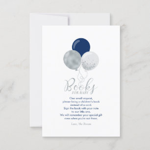 Livre bleu Silver Navy pour bébé, carte de demande