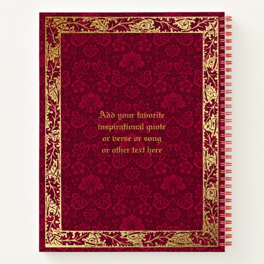 Livre classique Couverture Gold Foliage Crimson Da (Dos)