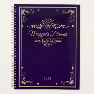 Livre classique Couverture pourpre Damas or orname