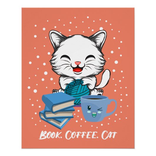 Livre Coffee Cat Glossy Poster (Devant)