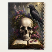Livre crâne corbeau et fleurs (Dos)