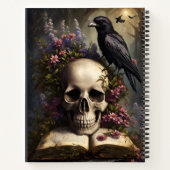 Livre crâne corbeau et fleurs carnet gothique (Dos)
