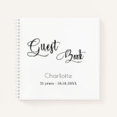 Livre d'anniversaire blanc noir script (Devant)