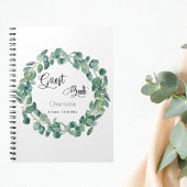 Livre d'anniversaire eucalyptus script vert