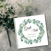 Livre d'anniversaire eucalyptus script vert