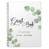 Livre d'anniversaire eucalyptus script vert (Devant)