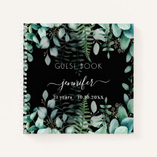 Livre d'anniversaire noir eucalyptus bois