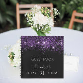 Livre d'anniversaire noir violet parties scintilla