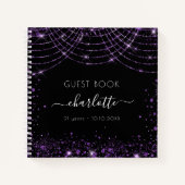 Livre d'anniversaire noir violet parties scintilla (Devant)