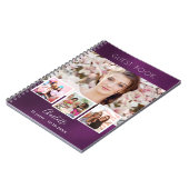 Livre d'anniversaire violet collage photo (Côté gauche)