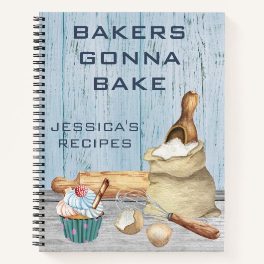 Livre d'Aquarelle Recettes Cuisine Bake Monogramme (Devant)