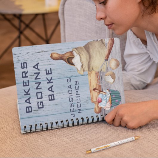 Livre d'Aquarelle Recettes Cuisine Bake Monogramme