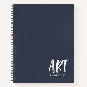 Livre d'artiste bleu de la Marine moderne avec nom