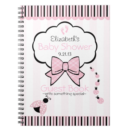 Livre d'Baby shower invité de Pink Ladybug (Devant)