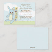 Livre de Baby shower Bunny Bleu Insérer une carte (Devant / Derrière)