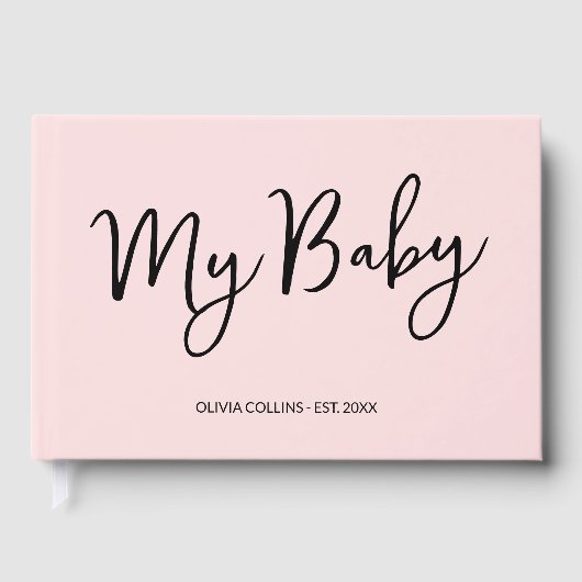 Livre de bébé à l'écriture calligraphiée Rose Fard (Recto)