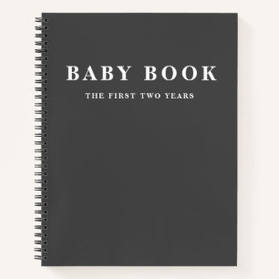 Livre de bébé noir minimal élégant moderne