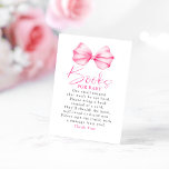 Livre De Bow Rose Pour Bébé Demande Carte De Boîti<br><div class="desc">Carte baby shower - Livres pour bébé - arc rose</div>