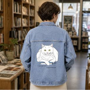 Livre de chat blanc drôle lisant humour violet