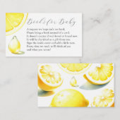 Livre De Citron Pour Baby Invitation Carte De Boît (Devant / Derrière)