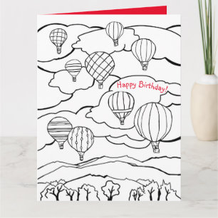 Livre de coloration Carte d'anniversaire Hot Air B