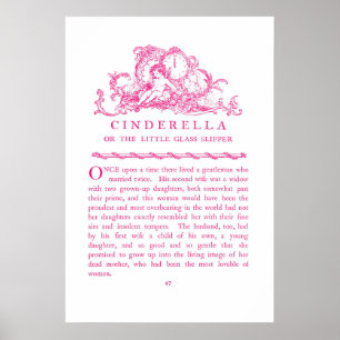 Livre de conte de fées de Cendrillon Affiche Rose
