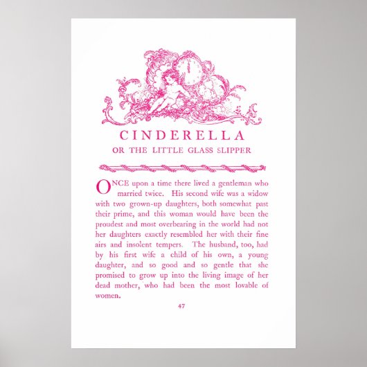 Livre de conte de fées de Cendrillon Affiche Rose (Devant)