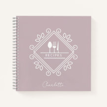 Livre de Cook | Carnet de recette | Mauve marron p
