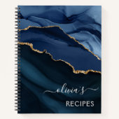 Livre de Cookbook Marine Blue Agate Geode Gold Mon (Devant)
