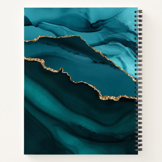 Livre de Cookbook Turquoise Aqua Blue Agate Geode  (Dos)