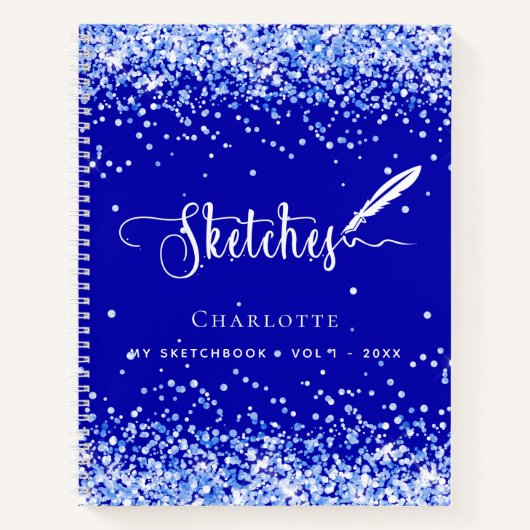 Livre de croquetti royal bleu confetti nom script (Devant)