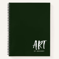 Livre De Croquis Artiste Vert Moderne Avec Carnet 