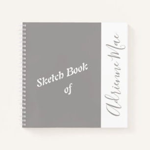 Livre de croquis blanc et gris cendres personnalis