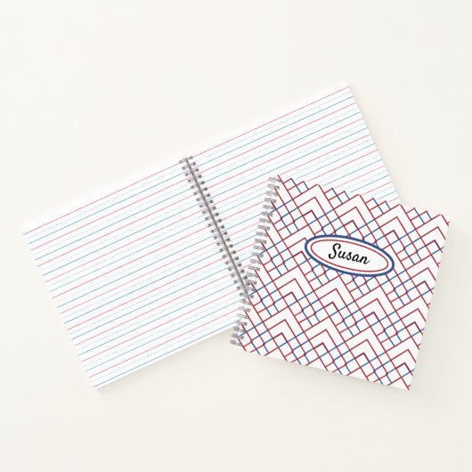 Livre de croquis blanc rouge bleu triangle bleu (Intérieur)