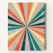 Livre de croquis couleur Retro Rainbow Sunburst (Dos)
