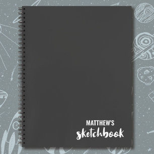 Livre de croquis d'artiste gris monogramme