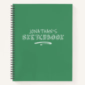 Livre de croquis d'artiste moderne Monogramme vert (Devant)