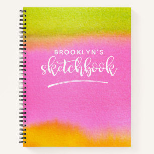 Livre de croquis de l'artiste rose monogramme