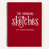 Livre de croquis de l'artiste rouge Monogramme (Devant)