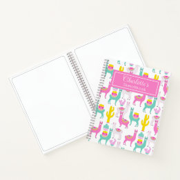 Livre de croquis de llama cactus rose mignon