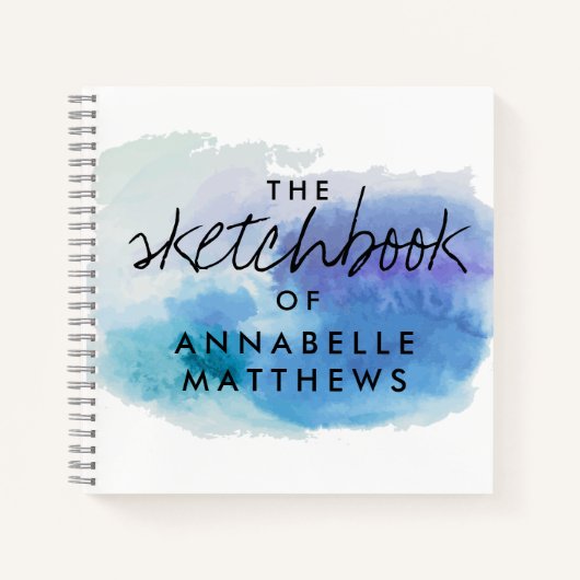 Livre de croquis de Monogramme d'aquarelle bleu él (Devant)