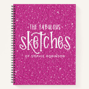 Livre de croquis de Parties scintillant rose chaud